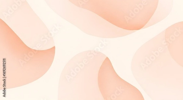 Fototapeta Soft flowing abstract organic shapes in gradient pastel peach and cream tones