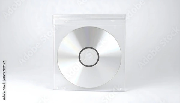 Fototapeta there is a cd in a clear plastic case on a white surface