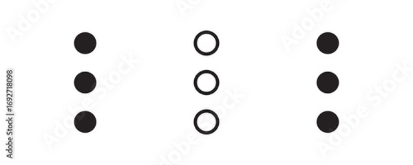 Fototapeta Ellipsis menu icon vector. Three dots sign symbol .