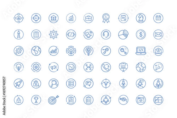 Fototapeta Vector art of collection of business and finance icons