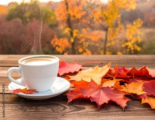 Obraz Autumnal coffee scene