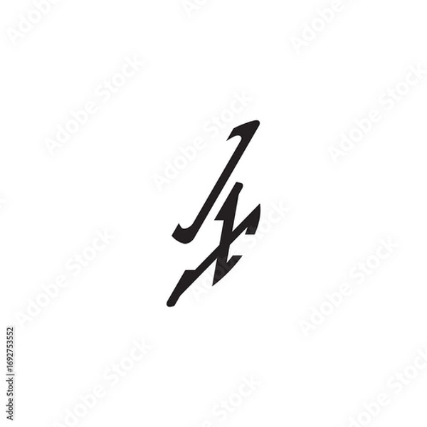 Fototapeta gaming monogram Black  curved oval shape alphabet letter initial logo vector IX