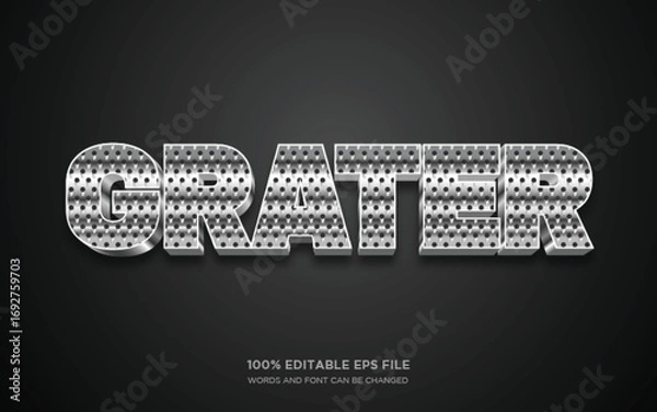 Fototapeta Grater 3D editable text style effect