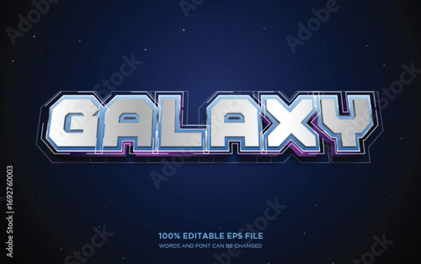 Fototapeta Galaxy 3D editable text style effect	
