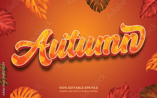 Fototapeta Autumn 3D editable text style effect	
