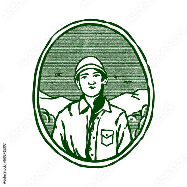 Obraz Retro adventurer vector illustration