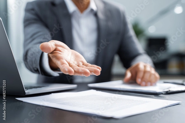 Obraz 手を差し出すビジネスマン