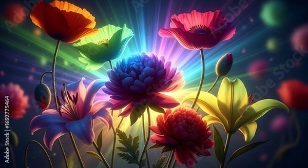 Fototapeta Vibrant Floral Symphony of Light and Color.