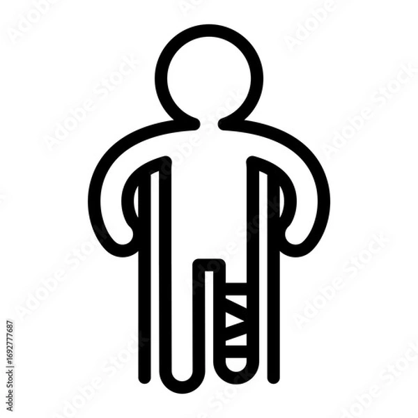Obraz Disease and symptom icon. Leg Cast