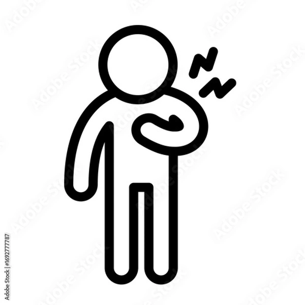 Obraz Disease and symptom icon. Chest pain