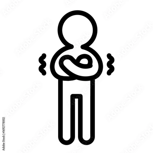 Obraz Disease and symptom icon. Chills