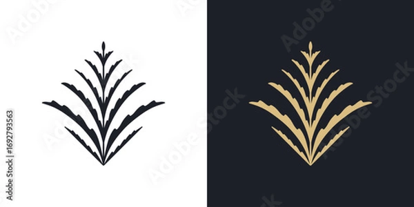 Fototapeta Elegant logo template, emblem design with plant elements. Luxury vector pattern