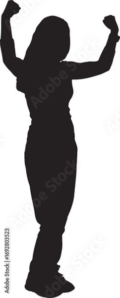 Fototapeta vector,silhouette of side view of a woman showing her bicep