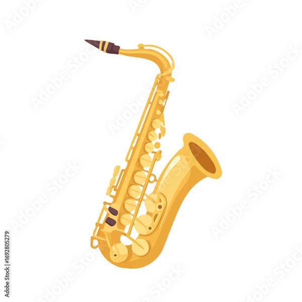 Fototapeta Flat 2D Saxophone Neck Strap illustration, vector graphic in icon style, on white background