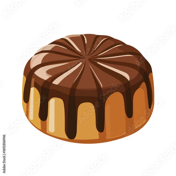 Obraz Praline, flat style 2D vector image, isolated on a white background