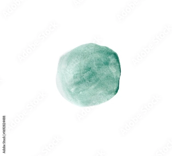 Obraz Splashes of blue watercolor on a white background. The design element is an abstract paint spot
