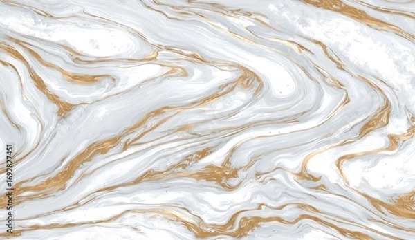 Fototapeta Abstract marbled pattern in shades of white and gold