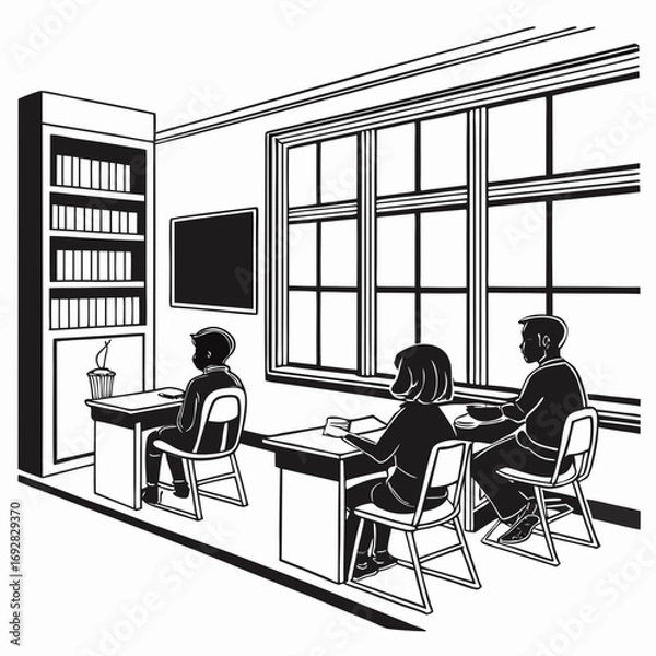 Fototapeta students in classroom