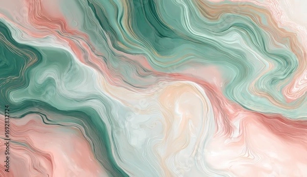 Fototapeta Abstract marbled design with flowing colors