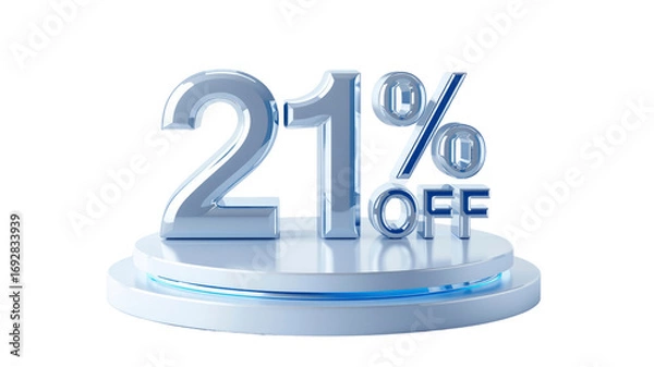Obraz 21% Off Sale - 3D Render of Discount Promotion