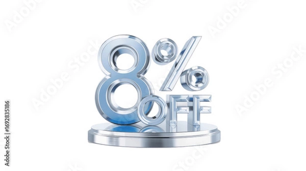 Obraz 8% Off Sale - 3D Rendered Metallic Discount Sign