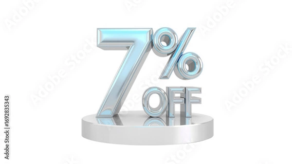 Obraz 7% Off Sale Shiny Metallic 3D Render of Discount