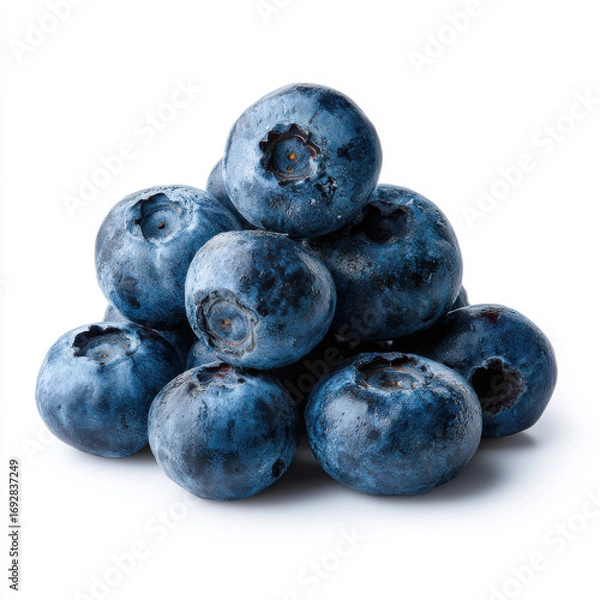 Fototapeta Pyramid of Fresh Blueberries, Isolated on White Background