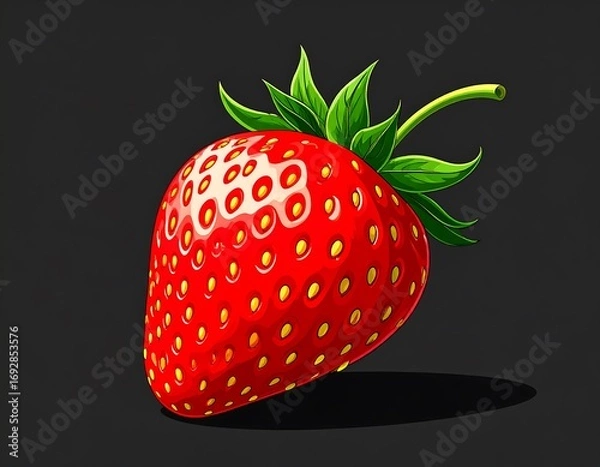 Fototapeta Close-up of a vibrant red strawberry