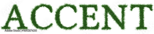 Fototapeta Accent - 3D rendering fresh Grass letters isolated on whhite background.