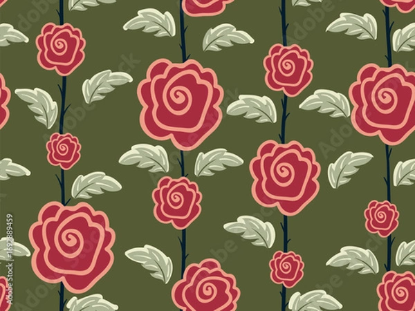 Fototapeta Flower rose seamless pattern element. Elegant texture for backgrounds. Classical luxury old fashioned floral ornament, seamless texture for wallpapers, textile, wrapping.