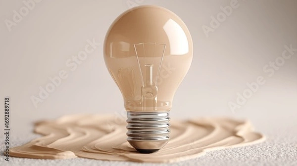 Fototapeta High-quality realistic stock photo of 'innovation' with color trend 'beige', evoking a 'calm' feeling, targeting 'ad agencies'.