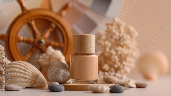 Fototapeta High-quality realistic stock photo of 'the future' with color trend 'beige', evoking a 'calm' feeling, targeting 'Graphic designers'.