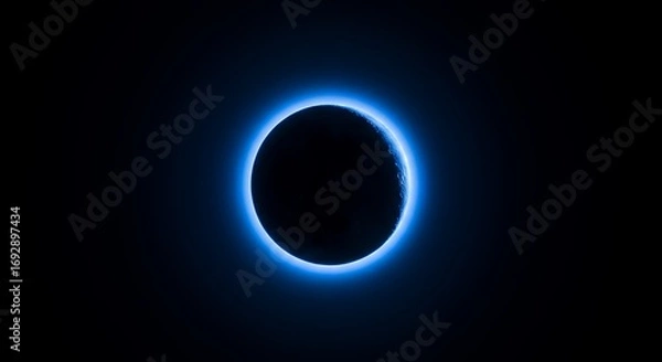 Obraz Dark circle with blue rim