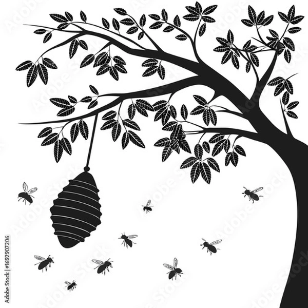 Fototapeta set of autumn trees