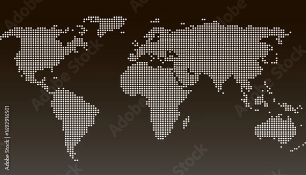 Fototapeta Dotted color world map vector