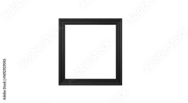 Fototapeta Elegant black frame with a detailed border, perfect for showcasing art or cherished memories. isolated on white background, png.