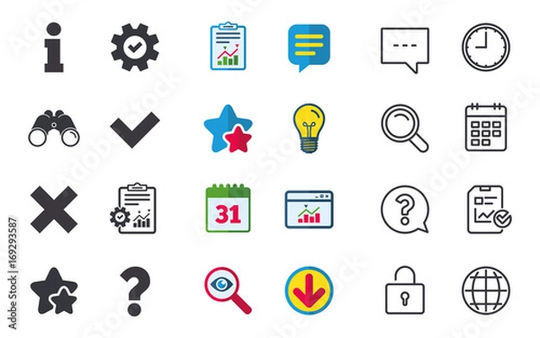 Fototapeta Information icons. Question FAQ symbol.