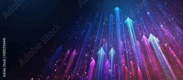 Obraz Abstract vibrant upward arrows