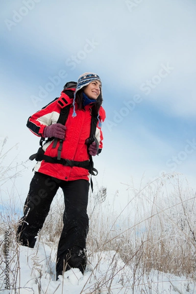 Obraz hiker on the snow
