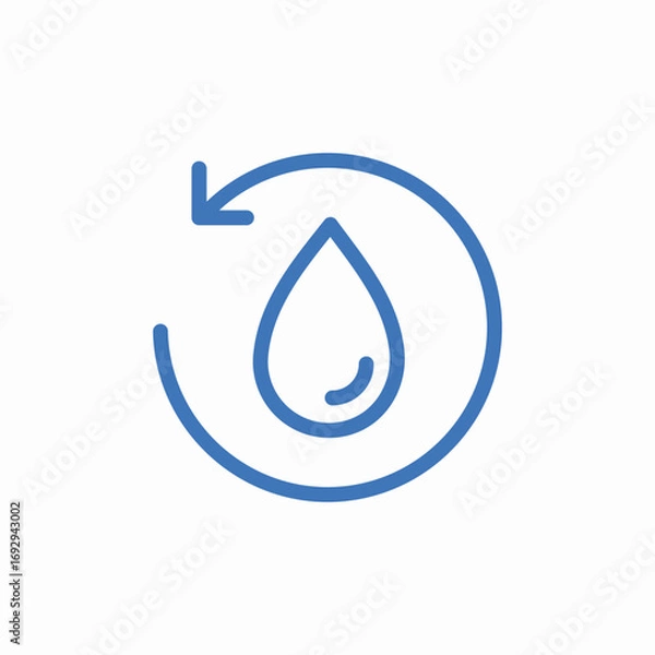 Fototapeta water recycle icon sign vector