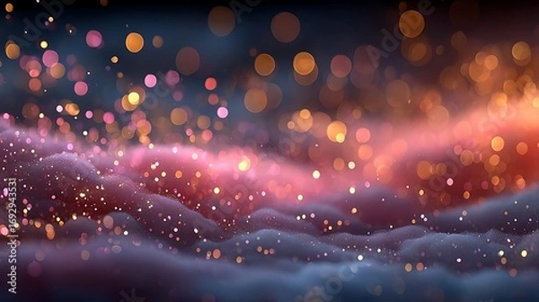 Fototapeta Beautiful pink blossoms with sparkling bokeh high resolution picture