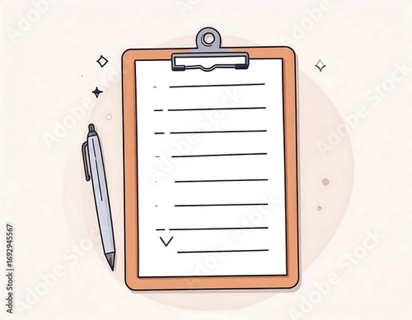 Obraz Simple clipboard with to-do list and pen