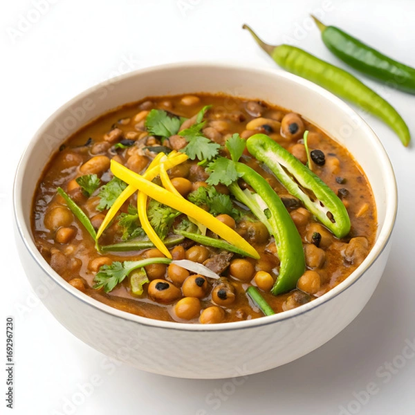 Obraz Flavorful lobia curry served in a bowl, made with black-eyed peas simmered in spicy tomato-onion gravy,
