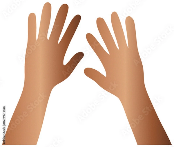 Fototapeta Bronze Two Hands Reaching Upward