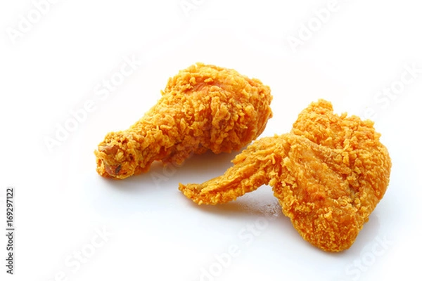 Obraz Group of fried chicken isolated over white