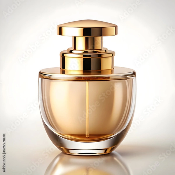 Fototapeta perfume bottle mockup with golden cap