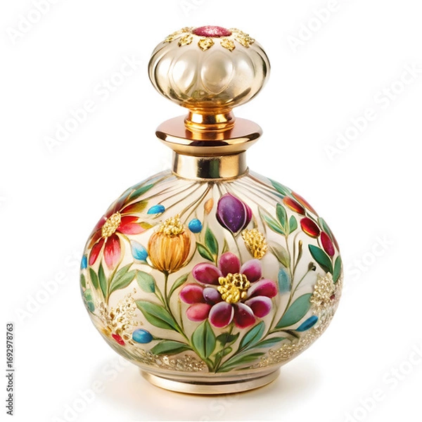 Obraz perfume bottle with floral decoration