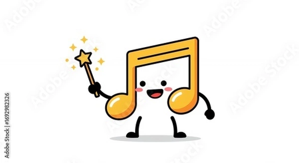 Obraz Cute musical note character
