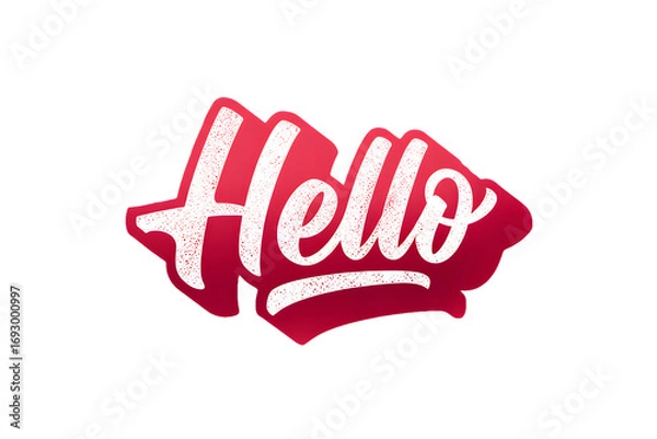 Fototapeta Hello lettering isolated on transparent background for greeting message concept design with brush style