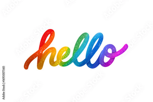 Fototapeta The word hello in rainbow colors, perfect for a greeting card isolated on transparent background